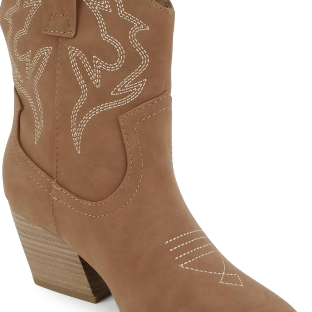 Tan Western Ankle Boots - Picture 5 of 6